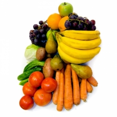Набор из свежих овощей и фруктов